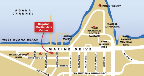 Map to Hagatña Martial Arts Center
